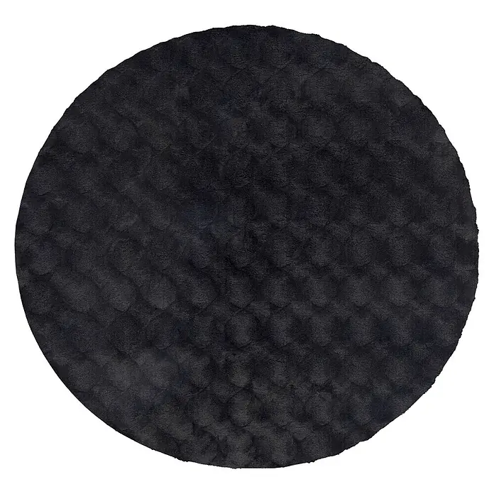 Kayoom Fellteppich Royal Glow 825 - Anthrazit, Durchmesser: 200 cm, 80 % Polyester, 20 % Baumwolle - Draufsicht