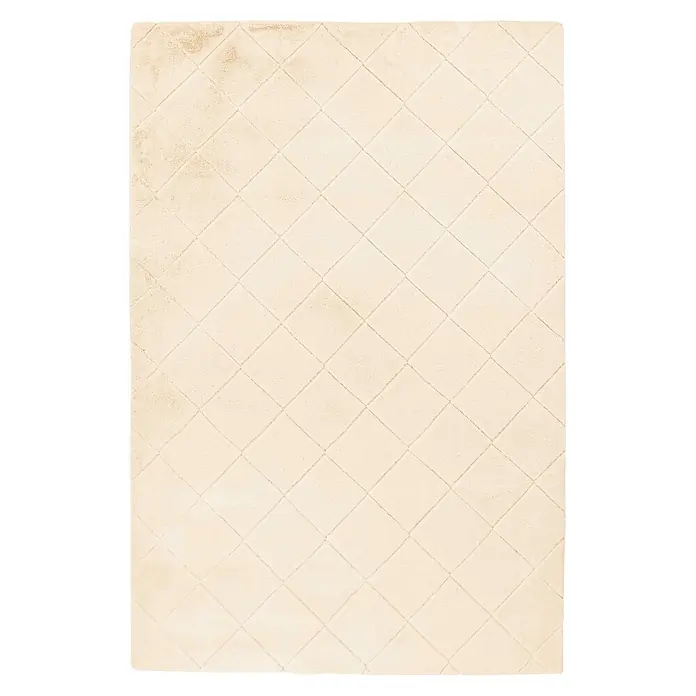 Kayoom Hochflorteppich Imala 125 - Creme, 120 x 160 cm, 100 % Polyester - Draufsicht