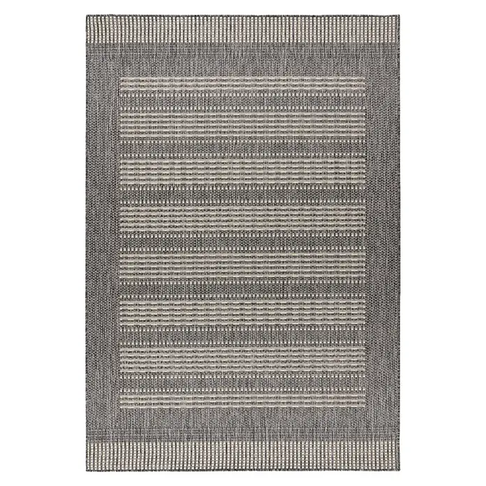 Kayoom Outdoor-Teppich Nibru 125 - Silber, 170 x 120 cm, 100 % Polypropylen - Draufsicht