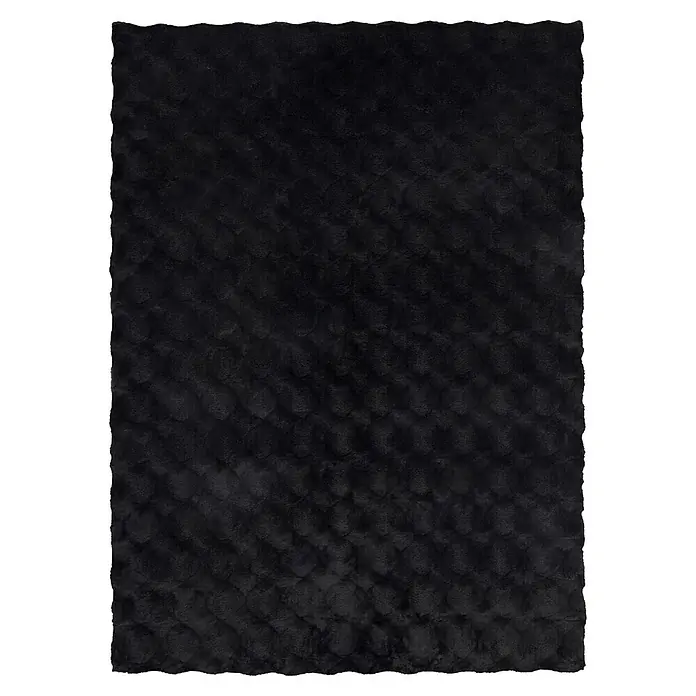 Kayoom Fellteppich Royal Glow 825 - Anthrazit, 150 x 80 cm, 80 % Polyester, 20 % Baumwolle - Draufsicht