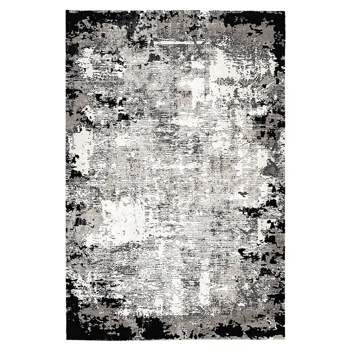Kayoom Kurzflorteppich Olivo 922 - Grau, 170 x 120 cm, 100 % Polyester - Draufsicht