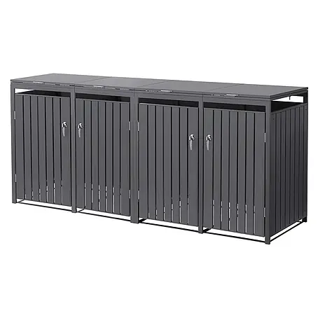 ML-Design  Mülltonnenbox 4er 240L mit Klappdeckel 264x80x120 cm Anthrazit