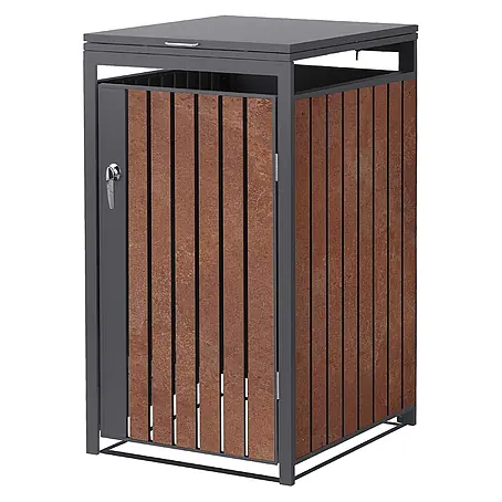 ML-Design  Mülltonnenbox Mülltonnencontainer mit Klappdeckel/Tür für 1 Tonne 120 oder 240 Liter