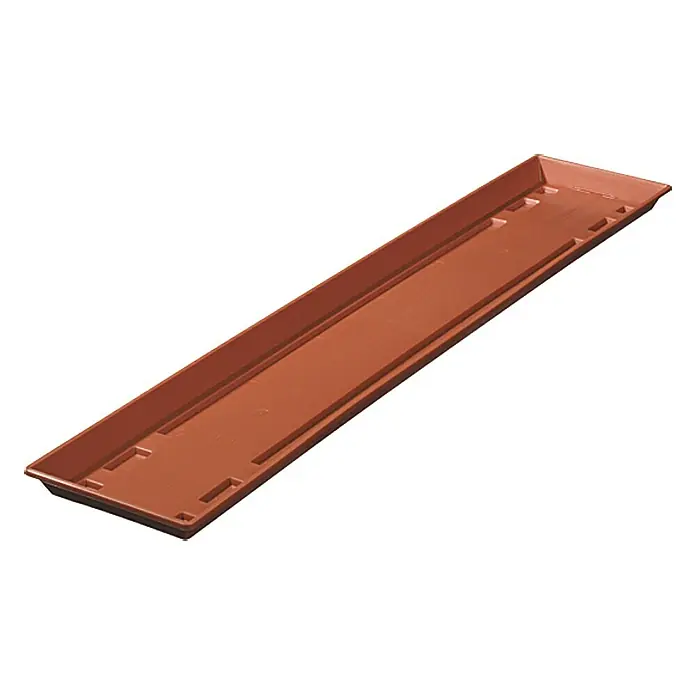Geli Standard Balkonkasten-Untersetzer - Länge: 80 cm, Terracotta - Rechteckige Terrakotta-Pflanzschale für Zimmerpflanzen oder den Garten, ideal für den Innen- und Außenbereich.