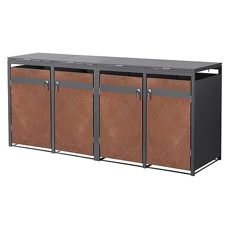 ML-Design  Mülltonnenbox Mülltonnencontainer mit Klappdeckel/Tür für 4 Tonne 120 oder 240 Liter