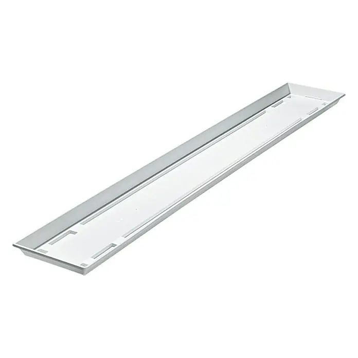 Geli Standard Plato para maceta de balcón - Longitud exterior máx.: 100 cm, Blanco - Una bandeja de servir blanca rectangular y delgada, ideal para servir bebidas y aperitivos de forma elegante.