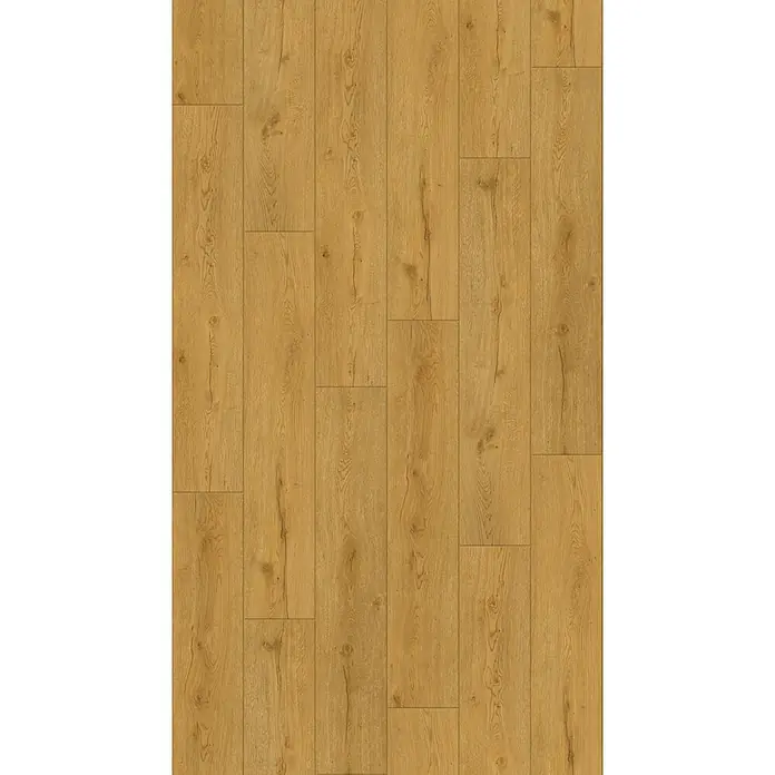 Vinylboden Rigid - Eiche Vestfold, Landhausdiele, 1.295 x 240 x 6 mm - Hellbraune Holzfußbodenbretter mit natürlicher Holzmaserung.