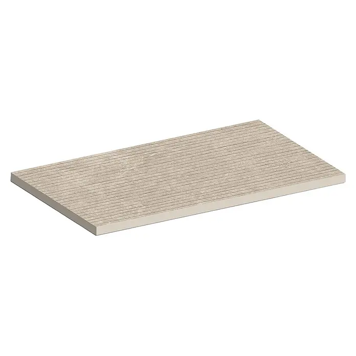 Atlas Concorde Solution Wandfliese Duolith 3D - 40 x 80 cm, Ivory, Matt - Diagonale Ansicht