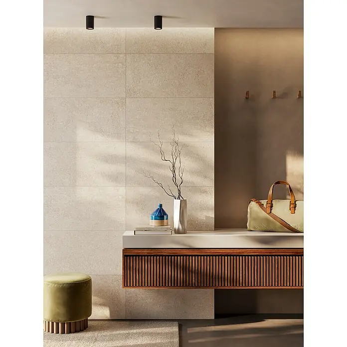 Atlas Concorde Solution Wandfliese Yacht Field - 40 x 80 cm, Ivory, Matt - Stimmungsaufnahme