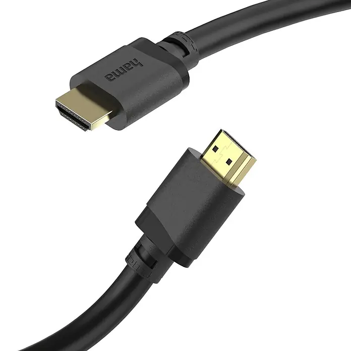 Hama Cable HDMI 00202028 - Negro, 2 m - Dos cables HDMI negros con conectores chapados en oro.