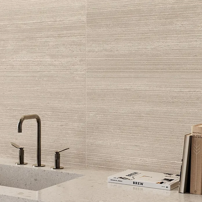 Atlas Concorde Solution Wandfliese Earthen - 40 x 80 cm, Travertine, Matt - Bildausschnitt