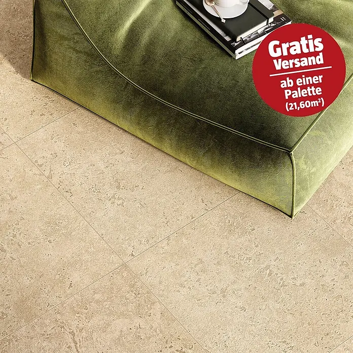 Corso Italia Terrassenfliese Pompei Aureo Crosscut - 60 x 60 cm, Beige, Matt - Kampagnenbild