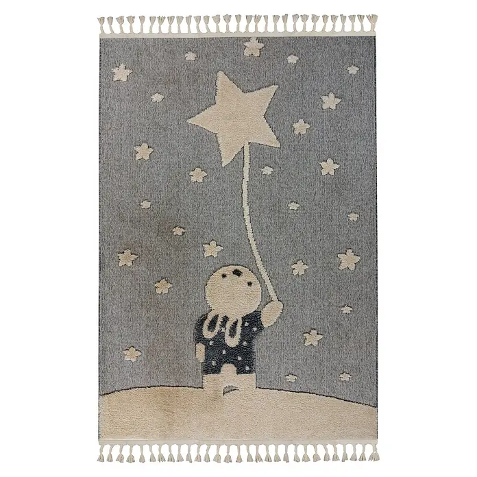 Kayoom Kinderteppich Modena 418 - Grau, 230 x 160 cm, 100 % Polypropylen - Draufsicht