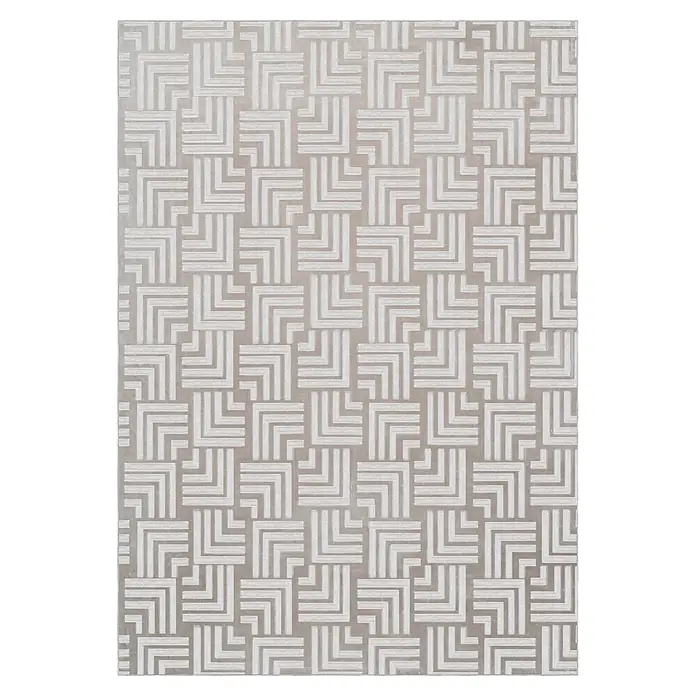 Kayoom Kurzflorteppich Calma 325 - Beige, 120 x 160 cm, 100 % Polyester - Draufsicht