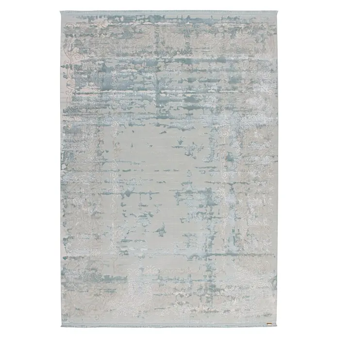 Kayoom Kurzflorteppich Queen 100 - Hellblau, 150 x 80 cm, 70 % Modacryl, 30 % Polyamid - Draufsicht