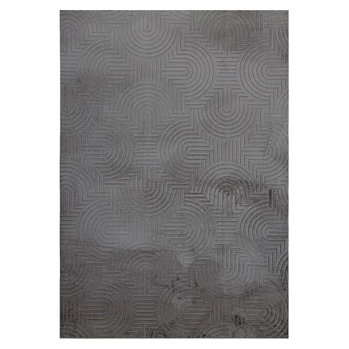 Kayoom Kurzflorteppich Balance Flow 225 - Anthrazit, 170 x 120 cm, 80 % Polyester, 20 % Baumwolle - Draufsicht