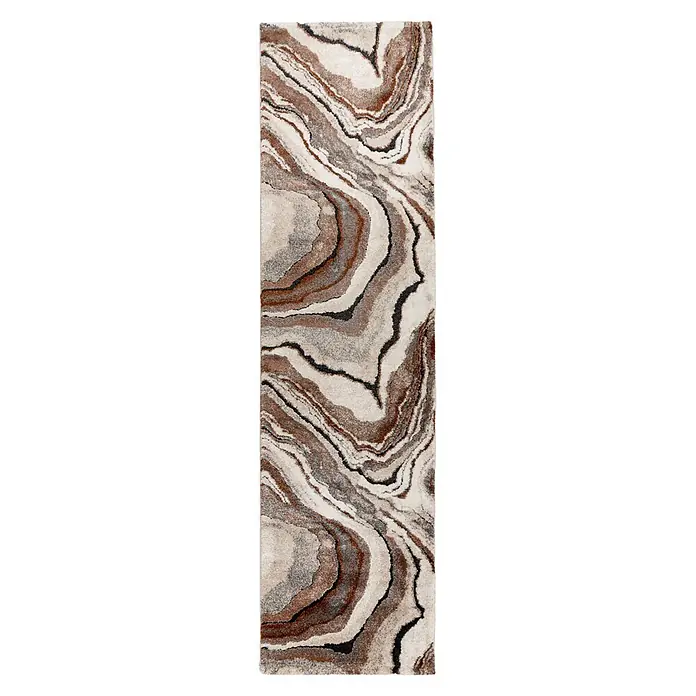 Kayoom Kurzflorteppich Firenze 486 - Terra, 300 x 80 cm, 70 % Polypropylen, 30 % Polyester - Draufsicht