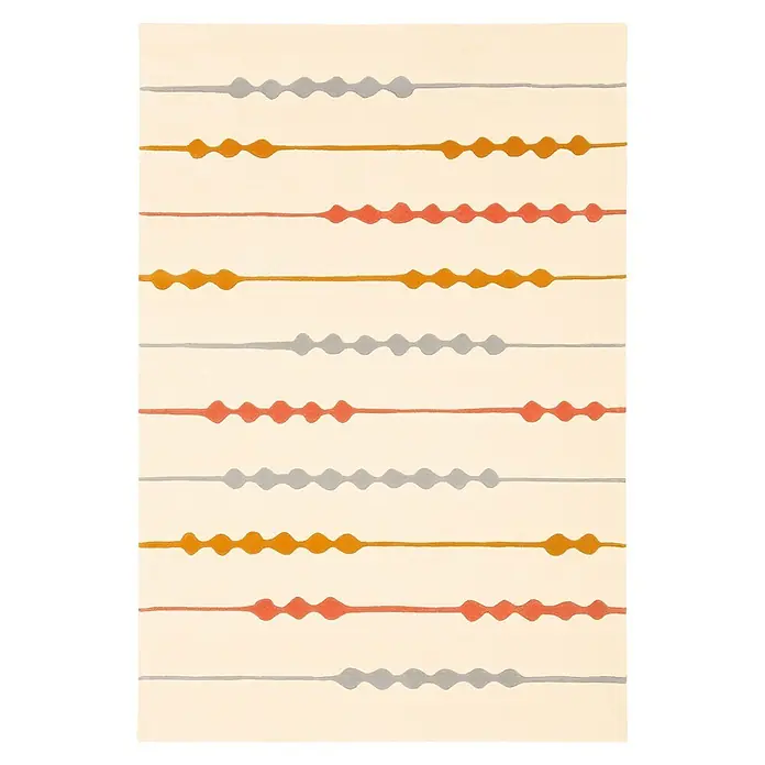 Kayoom Kurzflorteppich Spirit 3083 - Beige/Orange, 240 x 170 cm, 100 % Modacryl - Draufsicht
