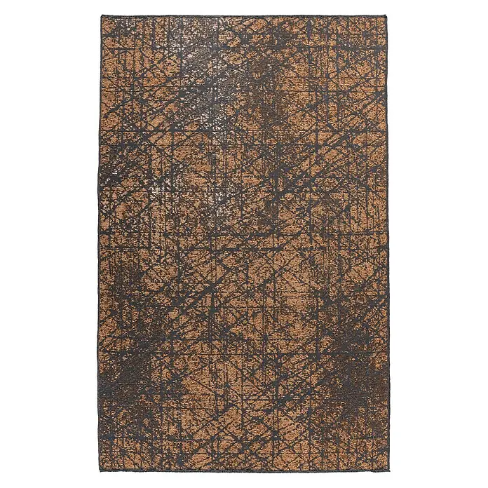Kayoom Flachgewebeteppich Kalea 225 - Gelb, 150 x 80 cm, 100 % Polyester - Draufsicht