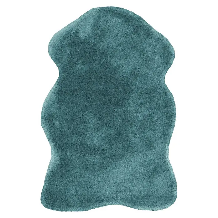 Kayoom Kunstfell Rabbit Sheepskin 225 - Türkis, 90 x 60 cm, 100 % Polyester - Draufsicht