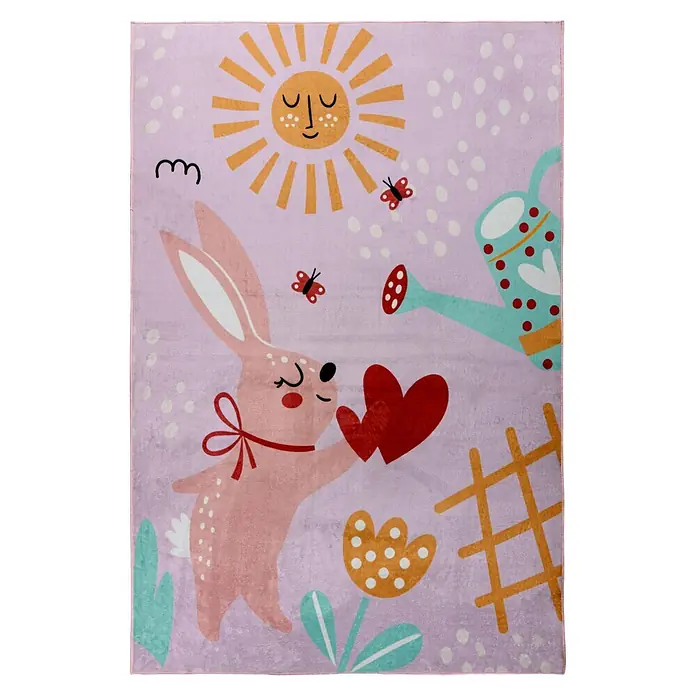 Kayoom Kinderteppich Wonder 131 - Rosa, 160 x 115 cm, 100 % Polyester - Draufsicht