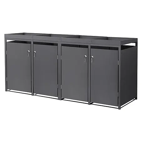 ML-Design  Mülltonnenbox 4er 240L mit Pflanzdach 264x80x124 cm Anthrazit