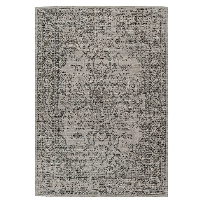 Kayoom Flachgewebeteppich Perry 325 - Grün/Taupe, 150 x 80 cm, 75 % Baumwolle, 25 % Polyester - Draufsicht