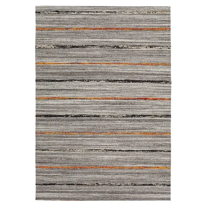 Kayoom Flachgewebeteppich Duarte 110 - Natur/Orange, 230 x 160 cm, 60 % Wolle, 20 % Baumwolle, 20 % Seide - Draufsicht