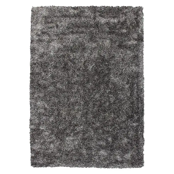 Kayoom Hochflorteppich Diamond 725 - Grau/Weiß, 330 x 240 cm, 100 % Polyester - Draufsicht