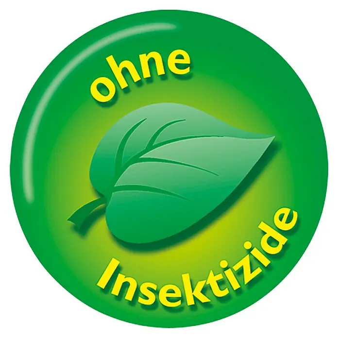 Neudorff Trampa para huerto - 7 ud. - Imagen del logotipo "Sin insecticidas", con una hoja verde dentro de un círculo verde.