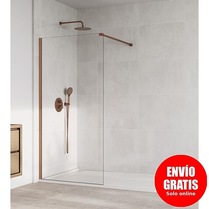 GME Mampara de ducha fija Screen Cobre (An x Al: 78 x 195 cm, Cobre) | BAUHAUS