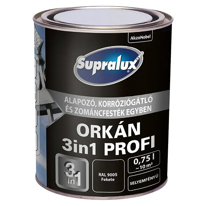 Barvni lak za kovino Orkan Profi 3 v 1  (Črna, 0,75 l, RAL 9005) | 5966 - KH-Seidenmattlacke farbig | HADL - Lacke | HAD - Farben | HA - Farben | H - Innendeko/Farben | BAUHAUS