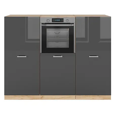 Vicco  Küchenleerblock R-Line Anthrazit Hochglanz/Goldkraft Eiche ohne Arbeitsplatte