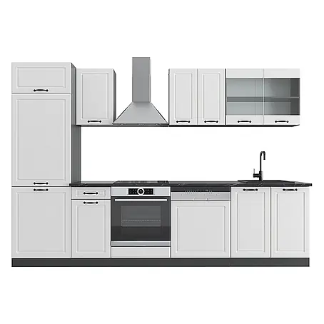 Vicco  Küchenzeile R-Line Weiß Landhaus/Anthrazit ohne Arbeitsplatte