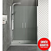 GME Mampara de ducha frontal Open Combi I (80 x 195 cm, Espesor de vidrio: 6 mm, Plata brillo, An x Al: 80 (40/40) x 195 cm) | BAUHAUS