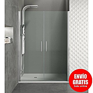 GME Mampara de ducha frontal Open Combi I (80 x 195 cm, Espesor de vidrio: 6 mm, Plata brillo, An x Al: 80 (40/40) x 195 cm)