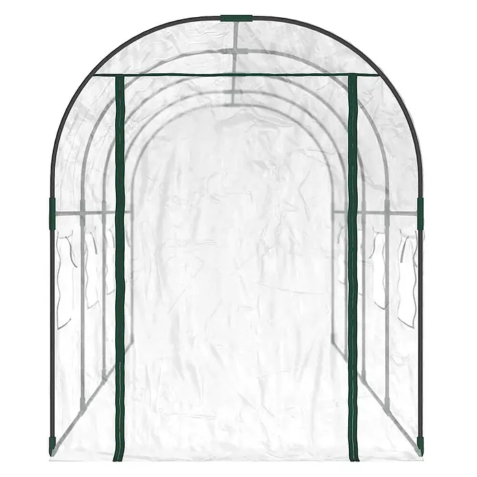 Furnicato Gewächshaus - 160 x 400 cm, Material Seitenwand: Stahl, silber