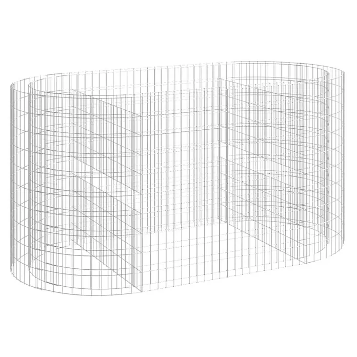Furnicato Gabionen-Hochbeet verzinktes Eisen - 200 x 100 x 100 cm, Metall, Fassungsvermögen Erde: 2.000 g