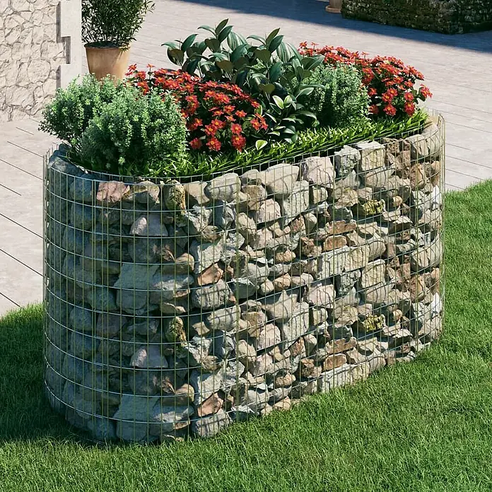 Furnicato Gabionen-Hochbeet verzinktes Eisen - 200 x 100 x 100 cm, Metall, Fassungsvermögen Erde: 2.000 g