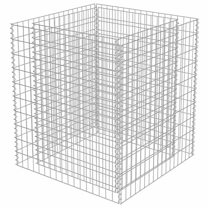 Furnicato Gabionen-Hochbeet verzinkter Stahl - 90 x 90 x 100 cm, Stahl, Fassungsvermögen Erde: 490 g