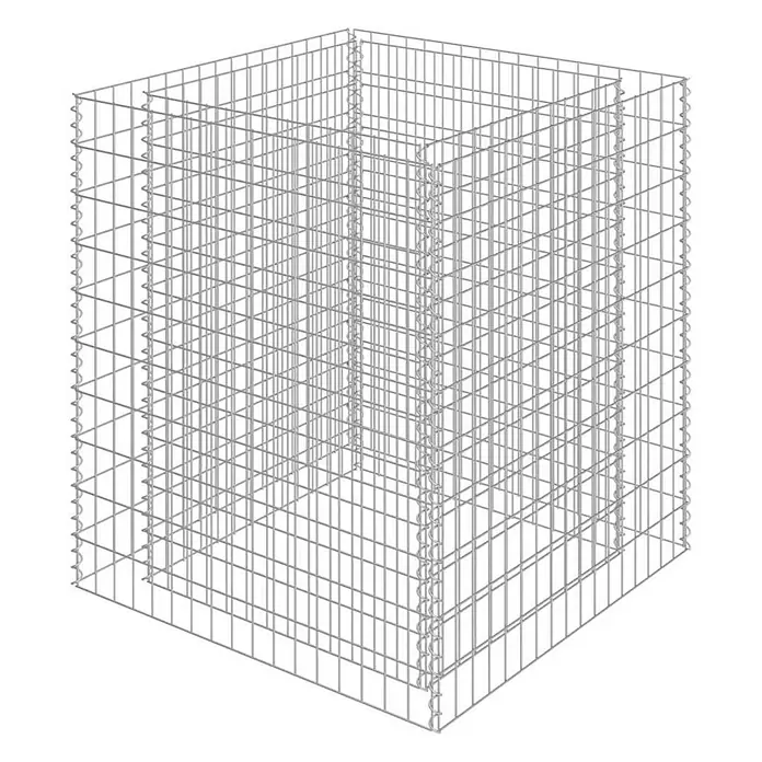 Furnicato Gabionen-Hochbeet verzinkter Stahl - 90 x 90 x 100 cm, Stahl, Fassungsvermögen Erde: 490 g