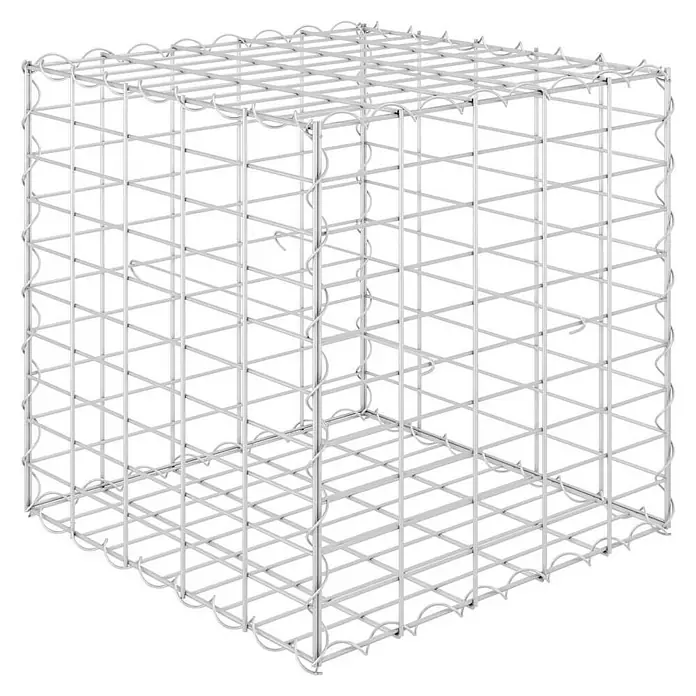 Furnicato Gabionen-Hochbeet Stahldraht - 50 x 50 x 50 cm, Stahl, Fassungsvermögen Erde: 125 g