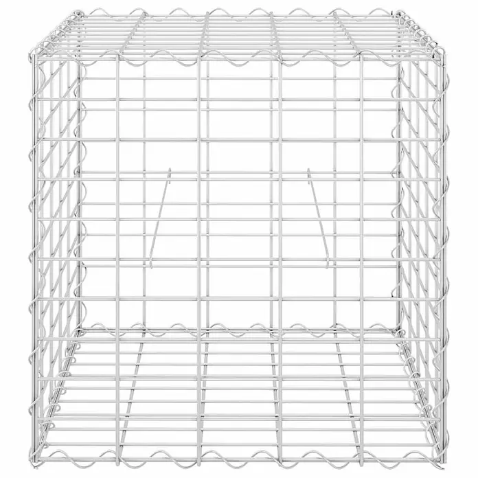 Furnicato Gabionen-Hochbeet Stahldraht - 50 x 50 x 50 cm, Stahl, Fassungsvermögen Erde: 125 g