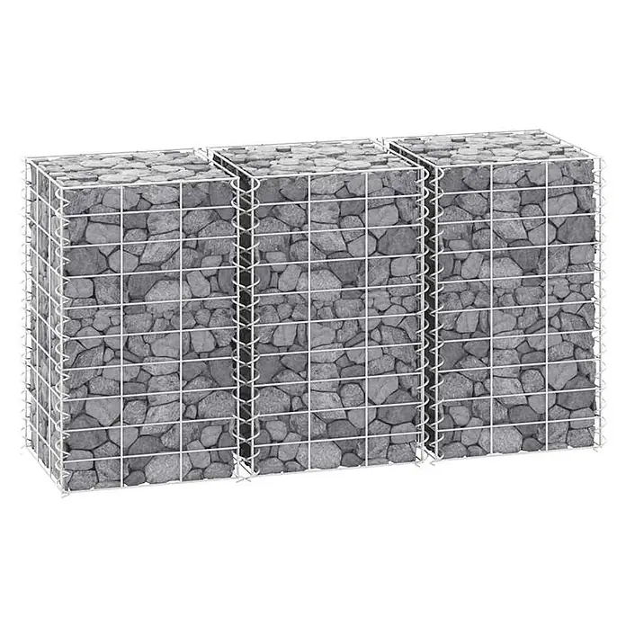 Furnicato Gabionen-Hochbeet Eisen - 30 x 30 x 50 cm, Metall, Fassungsvermögen Erde: 45 g