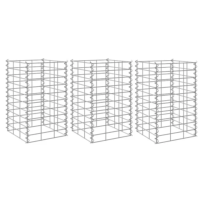 Furnicato Gabionen-Hochbeet Eisen - 30 x 30 x 50 cm, Metall, Fassungsvermögen Erde: 45 g