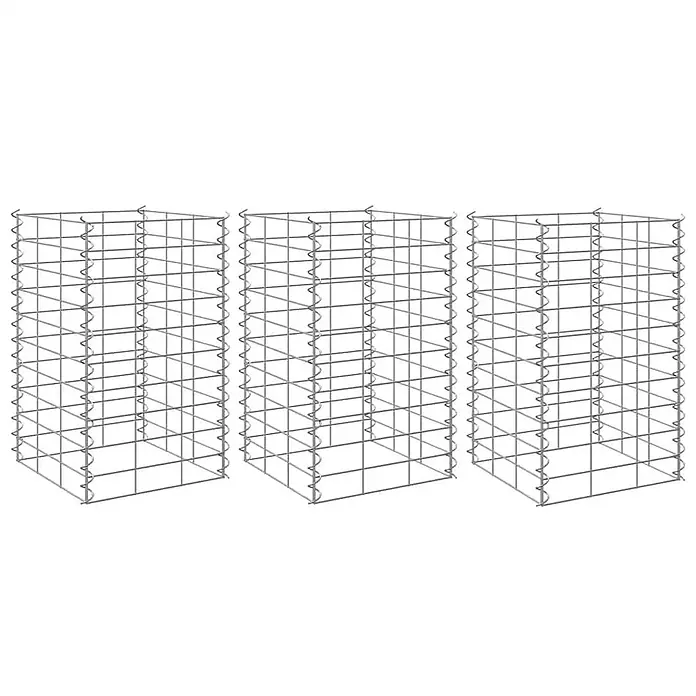 Furnicato Gabionen-Hochbeet Eisen - 30 x 30 x 50 cm, Metall, Fassungsvermögen Erde: 45 g