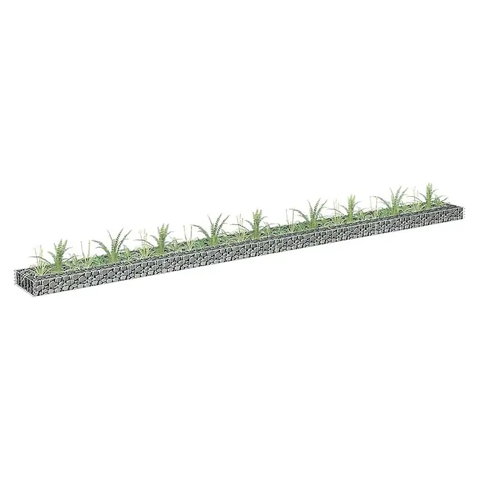 Furnicato Gabionen-Hochbeet verzinkter Stahl - 360 x 30 x 10 cm, Stahl, Fassungsvermögen Erde: 34 g