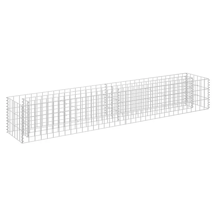 Furnicato Gabionen-Hochbeet verzinkter Stahl - 180 x 30 x 30 cm, Stahl, Fassungsvermögen Erde: 48 g