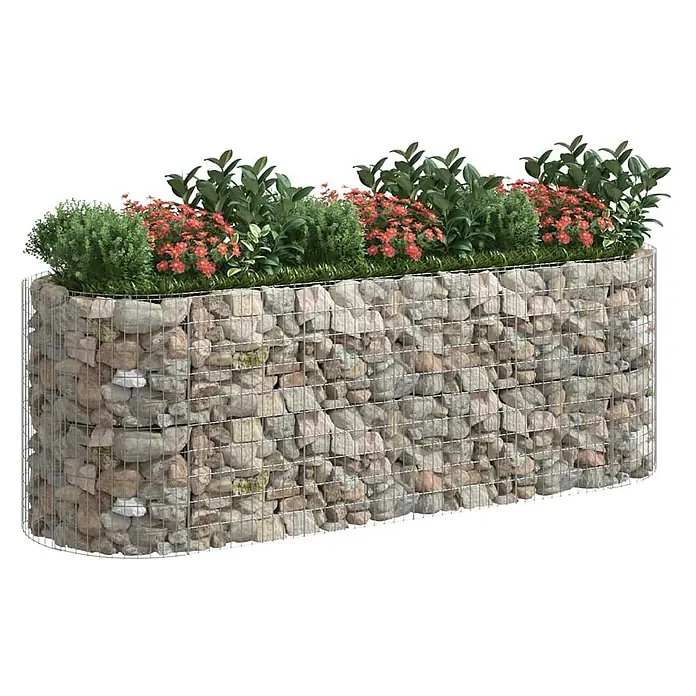 Furnicato Gabionen-Hochbeet verzinktes Eisen - 300 x 100 x 100 cm, Metall, Fassungsvermögen Erde: 3.000 g
