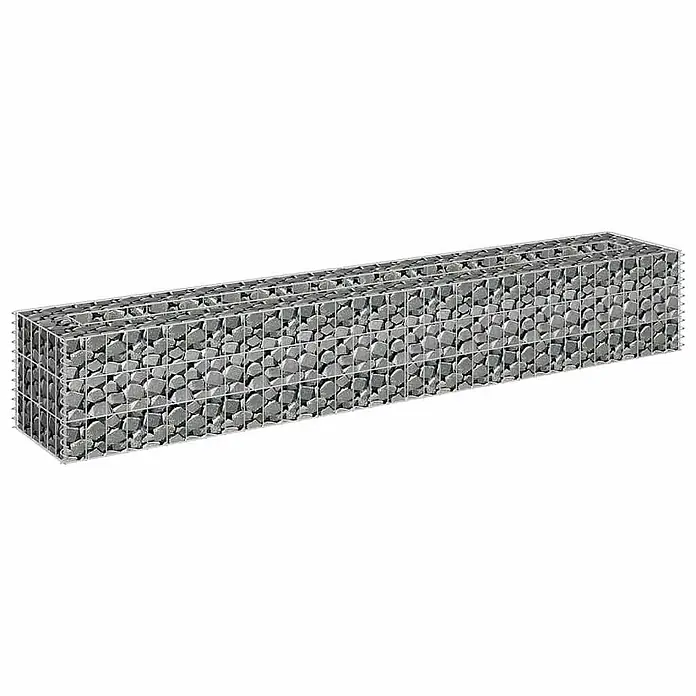Furnicato Gabionen-Hochbeet verzinkter Stahl - 180 x 30 x 30 cm, Stahl, Fassungsvermögen Erde: 48 g